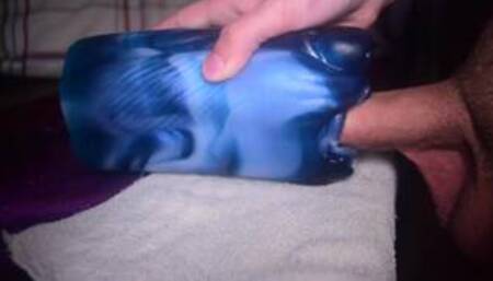 Fucking David's muzzle from Bad Dragon and cumming inside