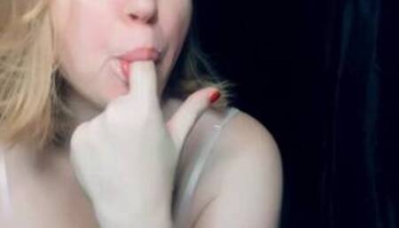 Big Breasted Camgirl Eating a Donut Like It's Pussy