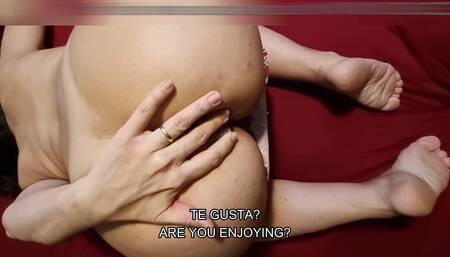 Real homemade big ass wife enjoys butt plug, roud ass horny wife butt plug