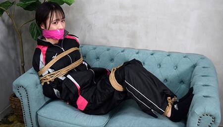CDNY1-2 Cute Japanese CD Nanami Bound and Gagged in Windbreaker FULL (HD)