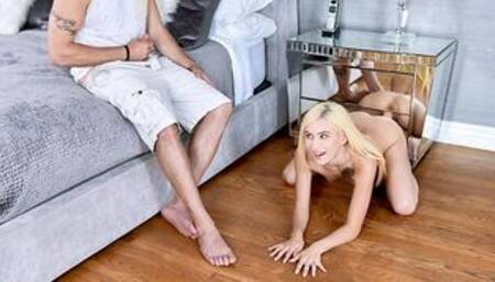 Horny Little Blondie Kiara Cole Drills Her Pink Pussy With Fat Dildo In The Car - Exxxtra Small