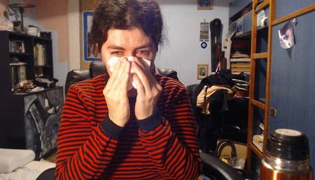 Crying, weeping, nose blowing