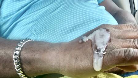 Black guy masturbating in public and cumming with big load