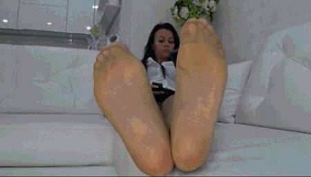 Watch and jerk off my feet in nude pantyhose Sb