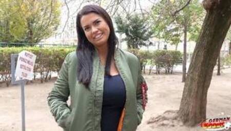 GERMAN SCOUT - BIG HANGING TITS TEEN CHLOE TALK TO FUCK AT STREET CASTING