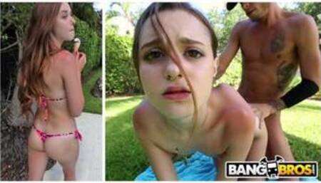 BANGBROS - Teen Alex Mae Gets Drilled By The Pool