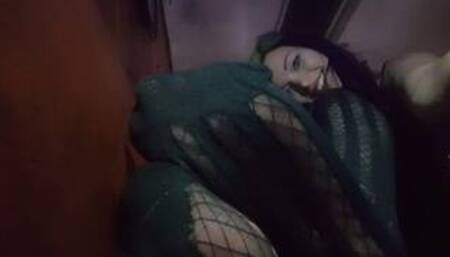 Bar Public foot worship goth girl POV