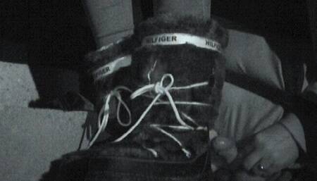 Cock flattened under Tanja's chunky Hilfiger snow boots - Cam 3