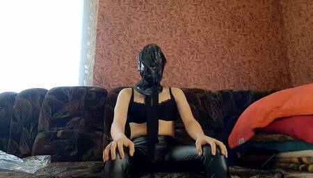 Sexy femboy Abbie does breathplay