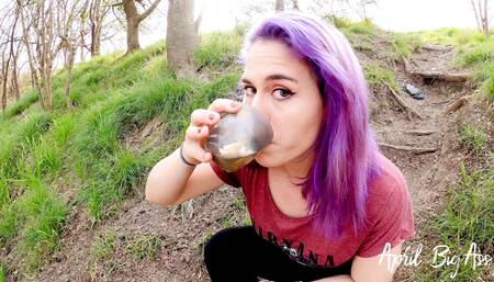 Drinking pee on the street from Argentina vacation, yellow all