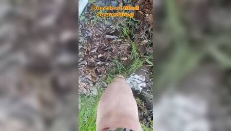 Bbw goes barefoot mud squashing POV