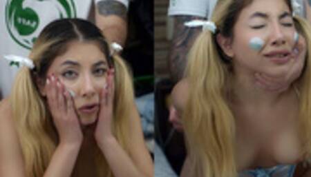 She shouldn't have bet her ass on Argentina (1-2) with her Arab friend