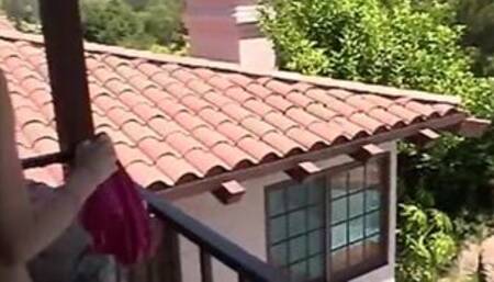 Little Summer fingering her pussy outdoors