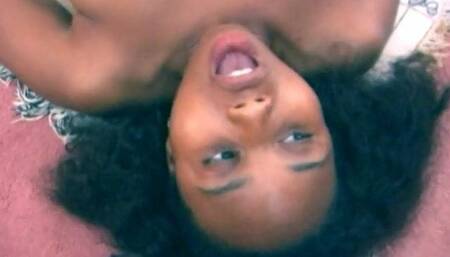 Ebony babe gets fucked with the white cock shes been craving