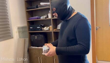 Food and slave, cake trampled by boots