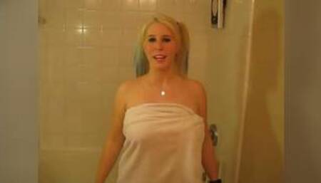 PAWG Blonde Takes Shower Soapy Big Boobs and Ass