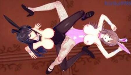 Sagiri Sakurai and Setsuko Ohara engage in intense lesbian play - Super Robot Wars T & Z Hentai