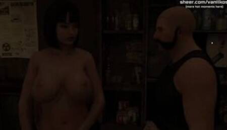 [Gameplay] Lily of the Valley | Big tits slutty waitress wife sucks boss's big coc...