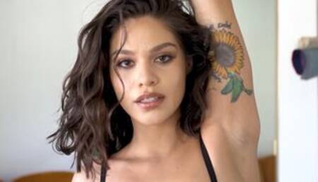 Curvy all natural latina model shows off