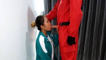 Dirty masked guy fucked Asian contestant