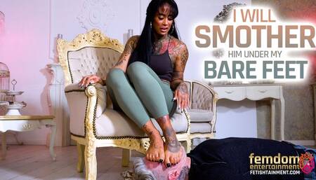 I smother your slave under my dominant, powerful feet! ( Foot Domination with Lady Nisha ) - FULL HD MP4
