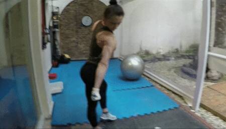 Mora destroys a corded phone with her hands AVI HD CAMERA 2