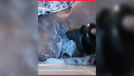 Huge dildo breaks my holes