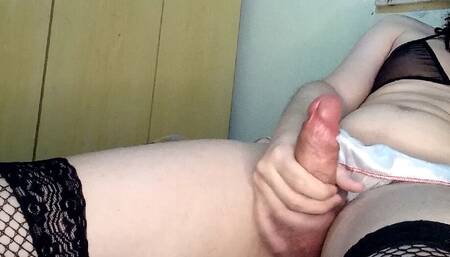 Sissy cumming a thick load