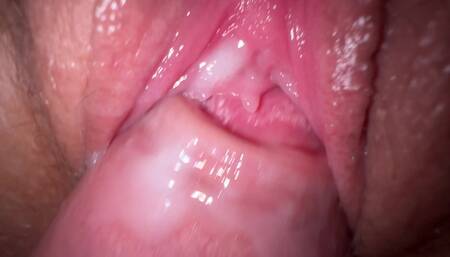 Close up fuck with teen stepsister, tight creamy pussy