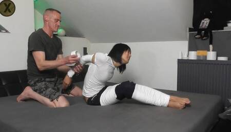 The tape hogtie escape challenge Part 1 wmv