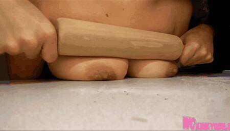 Bad girl gets her just punishment - The hard tit treatment and throat dildo