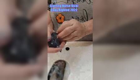 Washing my nasty hands muddy dirty