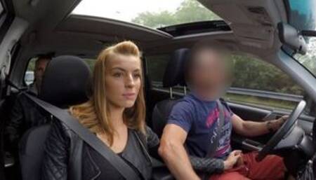 Chick with perfect ass and boobs gets paid for sex in car