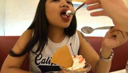 Ice cream for big butt amateur Thai teen