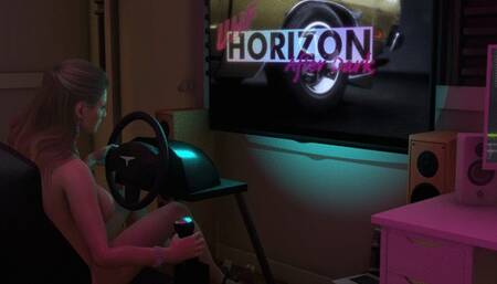 Sapphire in the Sim Rig Playing NFS Unbound 4K