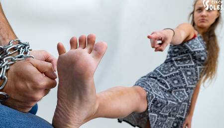 Foot interrogation and beating you for information, POV