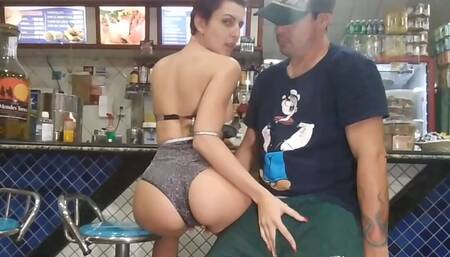 Sex on the bar counter