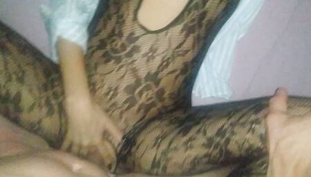 Hot sex with slut cumming on her