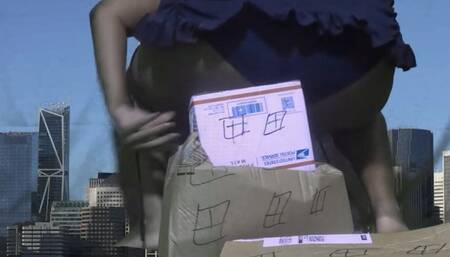 Giantess Buttcrushing tiny human city with Colossal Ass