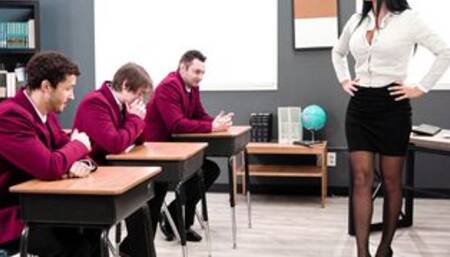 MILF teacher gangbanged by students