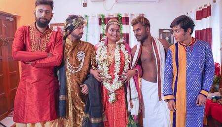 Desi queen BBW Sucharita Full foursome hardcore erotic Night Group sex gangbang Full Movie ( Hindi Audio )