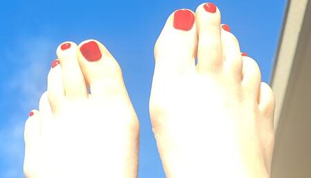 Clea plays with fruit