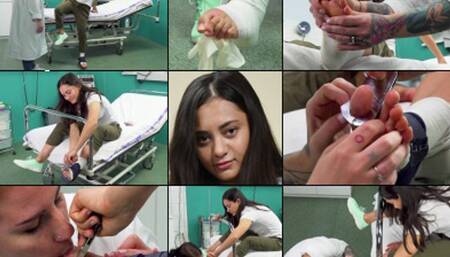 Shrima Bad Sprain and Half Shoe Caught in Toe Cuffs with Tickling and Toe Sucking (HD 1920X1080)