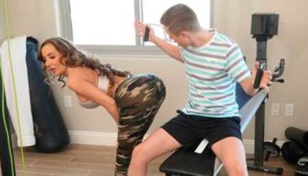 Richelle Ryan works up a sweat with son's friend before working that cock