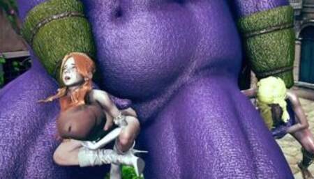 Huge monster ork fuck with beautiful girls - 3d hentai animation