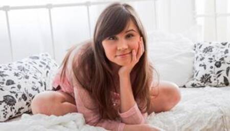 Tiny Brunette Takes Huge Cock