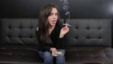 Smoking Marlboro Gold 100s in Jeans