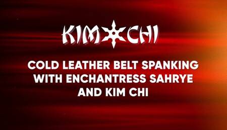 Cold Leather Belt Spanking with Enchantress Sahrye and KimiChi
