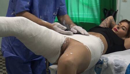 Betti hip problem makeing her cast