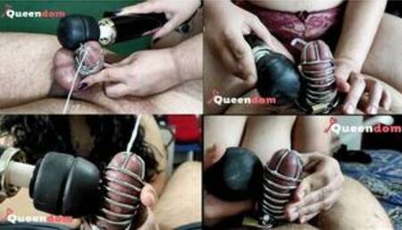 Chastity cumshot compilation - cumshots in his cock cage